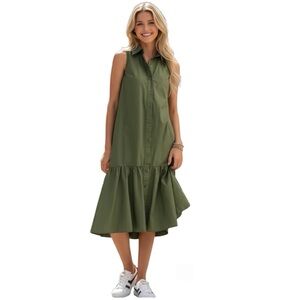 Anthropologie Maeve Green Size M Maxi Dress.